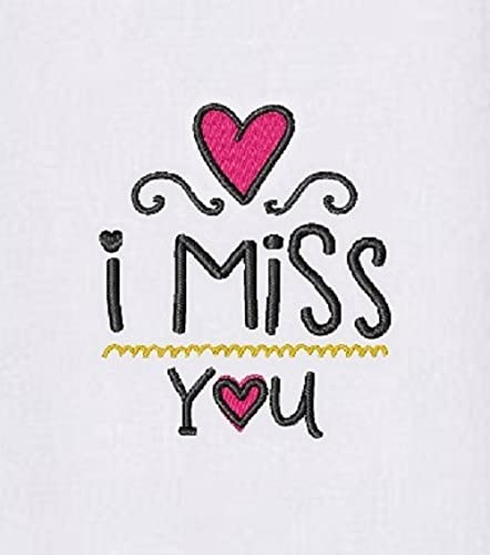 Mrunals Fashion 150 GSM Hand Towel with I Miss You Embroidery Pack of 2 Size 16 W X 27L inch Embroidery on White Towel - Image 2