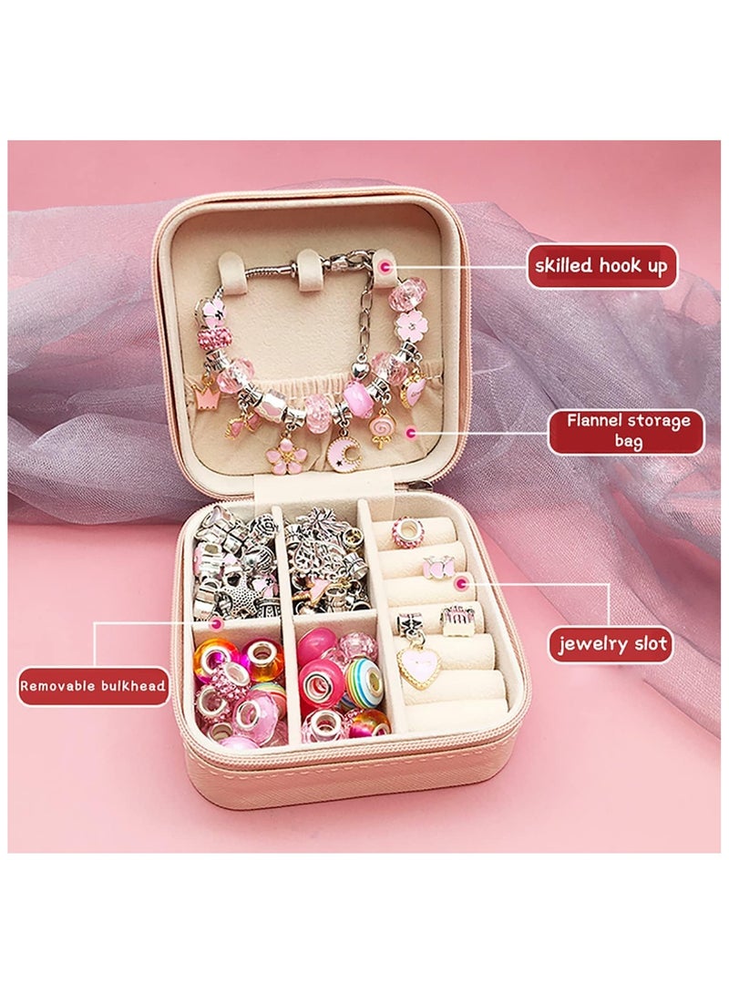 Girls Bracelet Making Kit, 68 Pieces Beaded Bracelet Kit with Box, DIY Crafts Beading, Gift for Adults and Kids, Gift for Girls Aged 5-13 (Pink) - Image 5