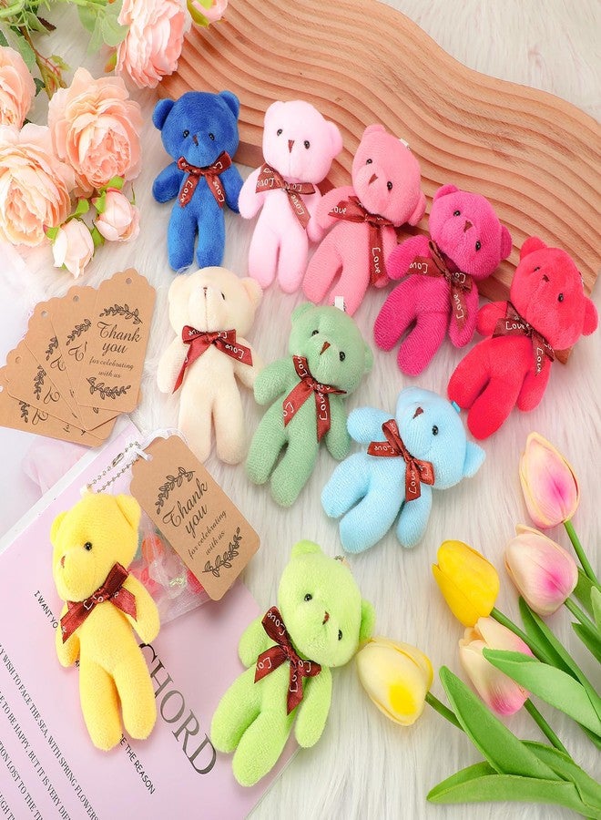 Fumete 40 Sets Baby Shower Bears Toy 4.7 Inch Tiny Bears Bulk Stuffed Animals Bear Tiny Keychain Hanging Ornaments with Thank You Tag Bag for Wedding Baby Shower Party Favors(Bright Colors) - Image 4