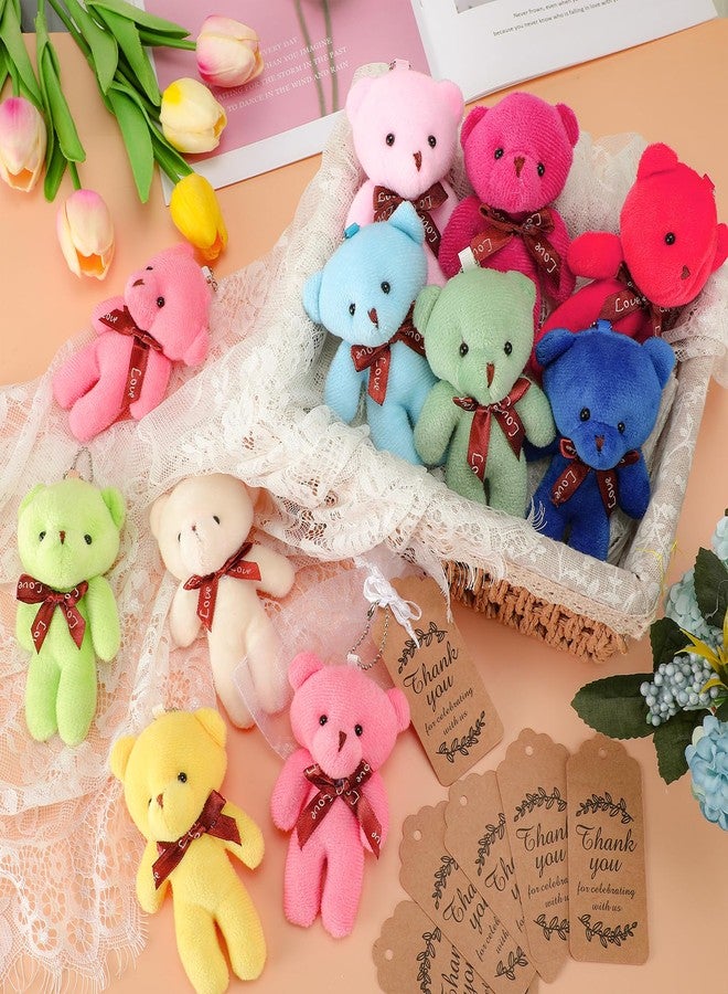 Fumete 40 Sets Baby Shower Bears Toy 4.7 Inch Tiny Bears Bulk Stuffed Animals Bear Tiny Keychain Hanging Ornaments with Thank You Tag Bag for Wedding Baby Shower Party Favors(Bright Colors) - Image 5