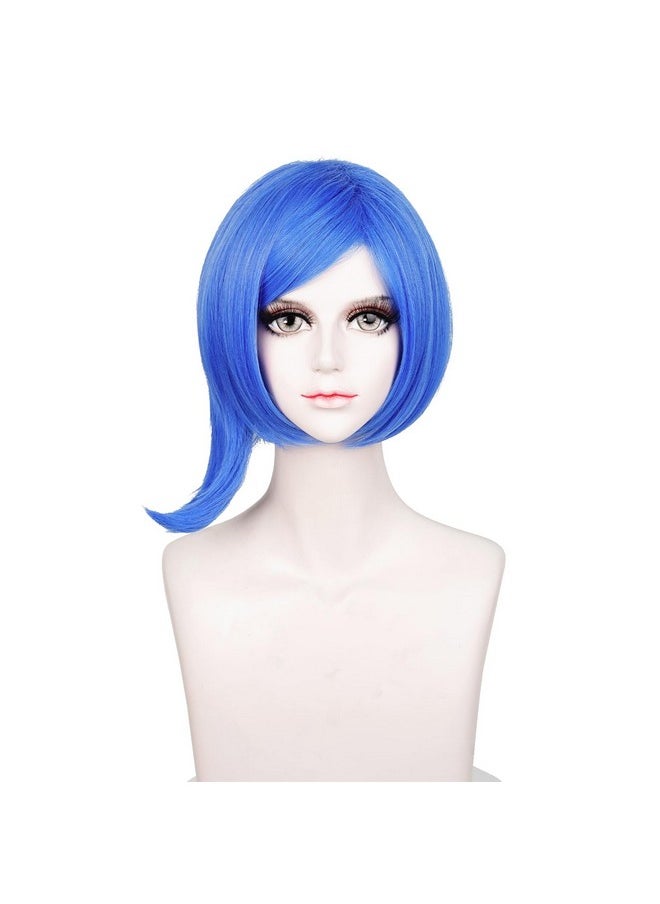 Probeauty Probeauty Short Straight Blue Bob Cosplay Wig for Women Anime Costume Wig for Halloween Party with Wig Cap  - Image 1