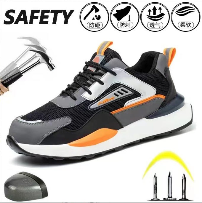 Labor Protection Shoes Men'S Steel Toe Cap Anti-Smashing Anti-Piercing Safety Shoes Lightweight Comfortable Pu Bottom Wear-Resistant Construction Site Shoes Breathable Men - Image 1