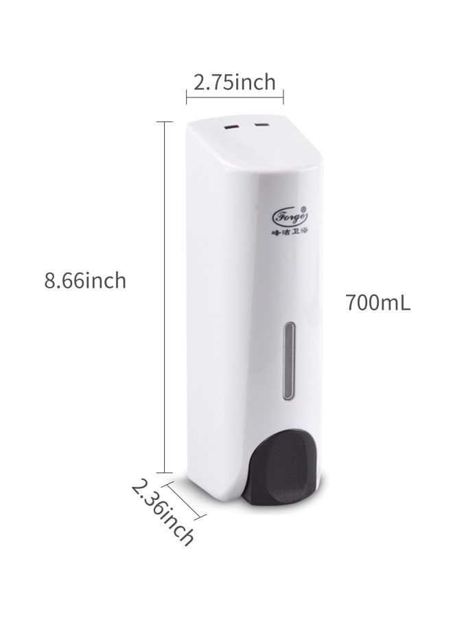 نيبمينينت موزع صابون يدوي بوحدة تثبيت على الحائط أبيض/ أسود 8.66x2.75x2.36بوصة - Image 2
