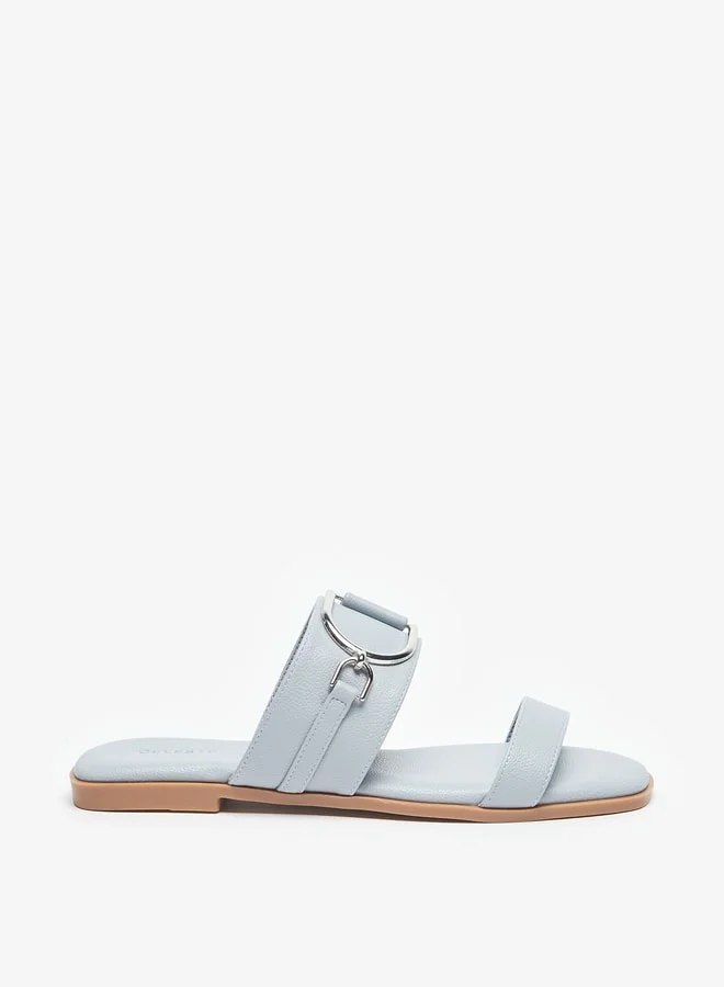 سيليست Women's Metal Accent Slip-On Flat Sandals