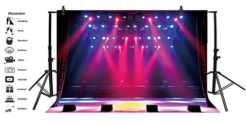 Leyiyi 7x5ft Stage Spotlight Backdrop Concert Live Plateform Banner Gloomy Night Scenic Background Superstar Drama Play Music Show Kids Birthday Adults Vlogger Portrait Studio Prop Vinyl Wallpaper - Image 3