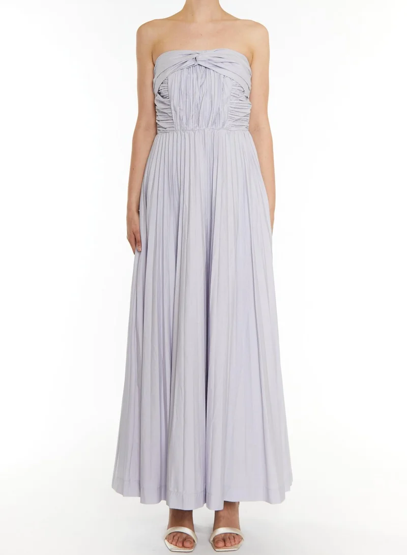 ترو ديكادينس Gracie Icy Lilac Grey Pleated Twist Front Maxi Dress