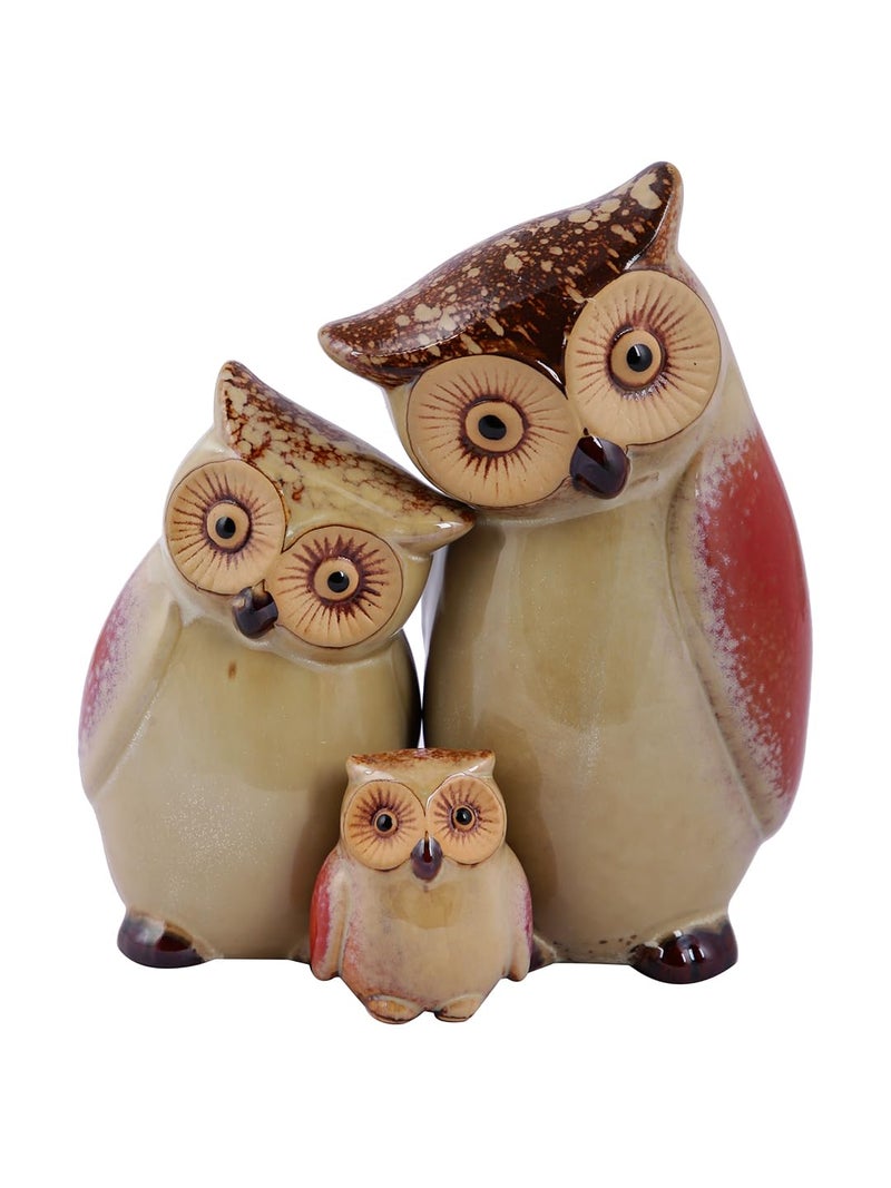TAYHAA Decorative Items for Home Elegant Look Owl Shape Ceramic Showpiece Decoration Items for Home Garden Living Room Home Dcor Set of 3 - Image 2