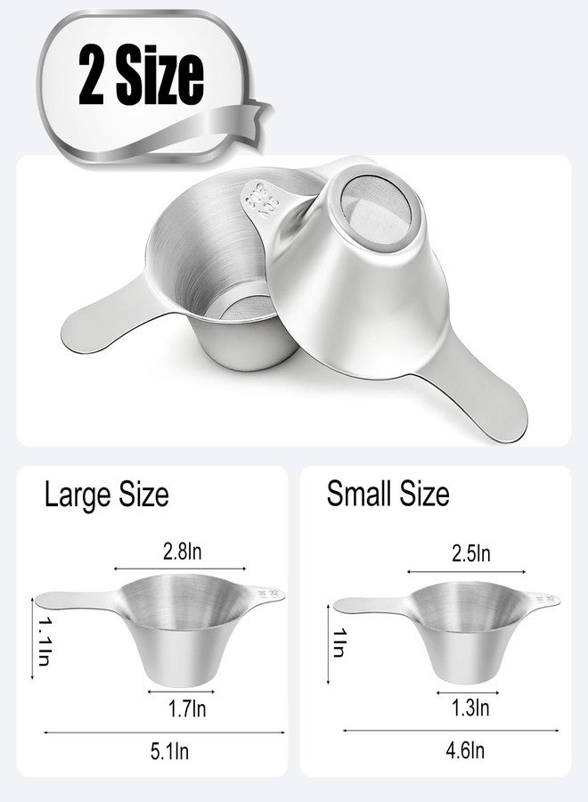 WUWEOT 6 Pcs Different Size Fine Mesh Tea Strainers, 304 Stainless Steel Mini Tea Infuser, Coffee Filter with Double Handles for Hanging on Teapots, Mugs, Cups to Steep Loose Leaf Tea and Coffee - Image 2