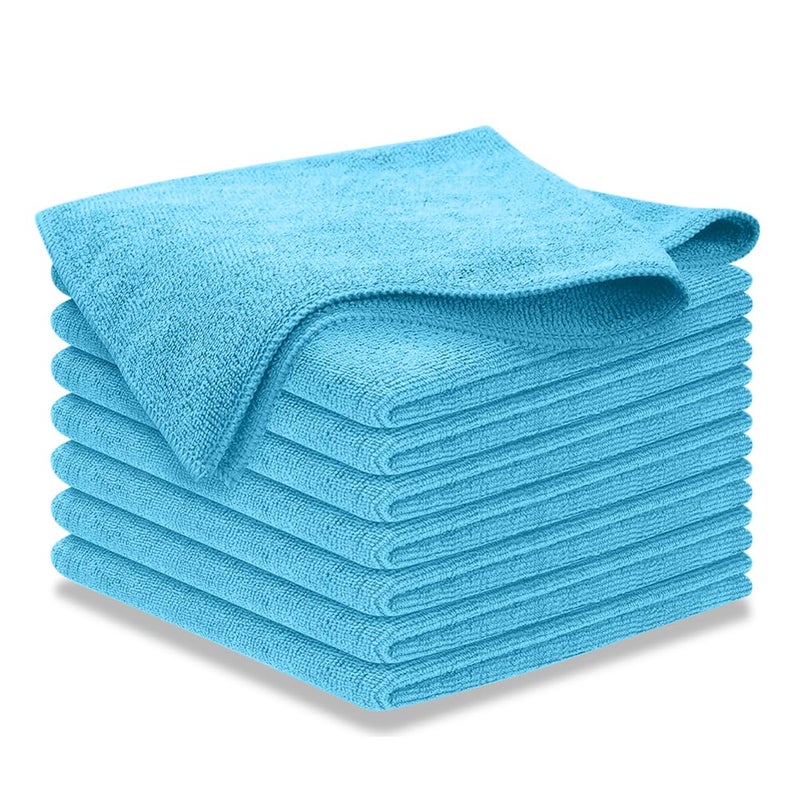 BDFHYK USANOOKS Microfiber Cleaning Cloth Turq 8Pcs 125x125 inch High Performance 1200 Washes Ultra Absorbent Car Towel Traps Grime Liquid for StreakFree Mirror Shine car Washing Cloth - Image 3