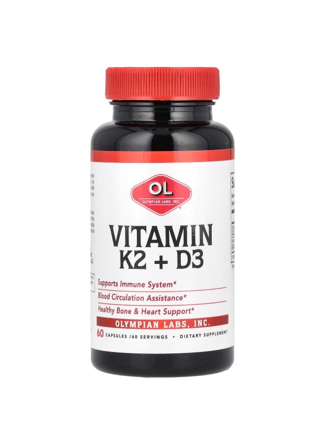 Olympian Labs Olympian Labs, Vitamin K2 + D3, 60 Capsules  - Image 1
