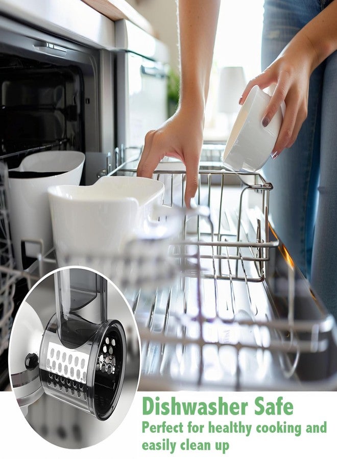 yunanwa Stainless Steel Slicer Shredder Attachment for Kitchen Aid Stand Mixer with Detachable 5 Blades for Cheese Grater, Vegetable Shredder, Salad Maker, Food Slicers Chopper Powder Grinding - Image 5