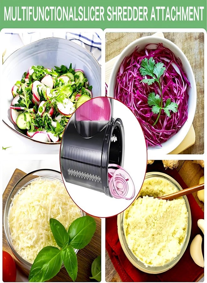 yunanwa Stainless Steel Slicer Shredder Attachment for Kitchen Aid Stand Mixer with Detachable 5 Blades for Cheese Grater, Vegetable Shredder, Salad Maker, Food Slicers Chopper Powder Grinding - Image 3