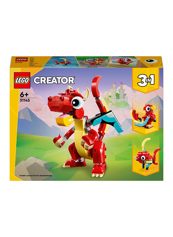 LEGO Creator Red Dragon 3in1 Animal Toy Set 31145 (149) Pieces  - Image 2