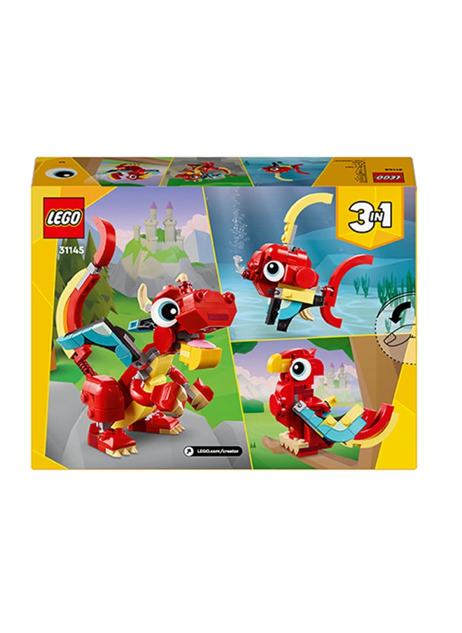 LEGO Creator Red Dragon 3in1 Animal Toy Set 31145 (149) Pieces  - Image 3