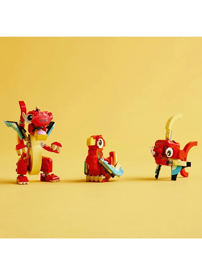ليغو مجموعة لعبة الحيوانات 3 في 1 التنين الأحمر 31145 من LEGO® Creator