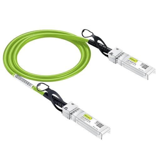 10Gtek [Green Colored 10G SFP+ DAC Cable - Twinax SFP Cable for Cisco SFP-H10GB-CU1M, Meraki MA-CBL-TA-1M, Ubiquiti UniFi, D-Link, Fortinet, Supermicro, Netgear, 1-Meter(3.3ft) - Image 1