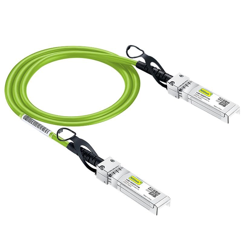 10Gtek [Green Colored 10G SFP+ DAC Cable - Twinax SFP Cable for Cisco SFP-H10GB-CU1M, Meraki MA-CBL-TA-1M, Ubiquiti UniFi, D-Link, Fortinet, Supermicro, Netgear, 1-Meter(3.3ft) - Image 2