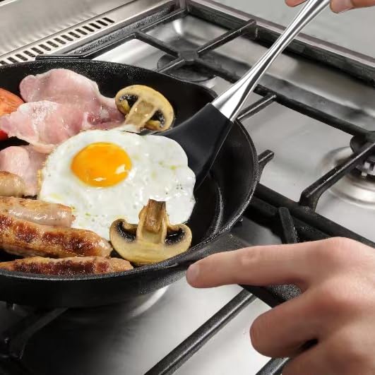 HAPPY KIT طقم ملعقة سيليكون 2 قطعة، ملعقة تقليب، أدوات المطبخ، أدوات الطهي، أواني طهي مثالية للأسماك، البيض، الفطائر - Image 4