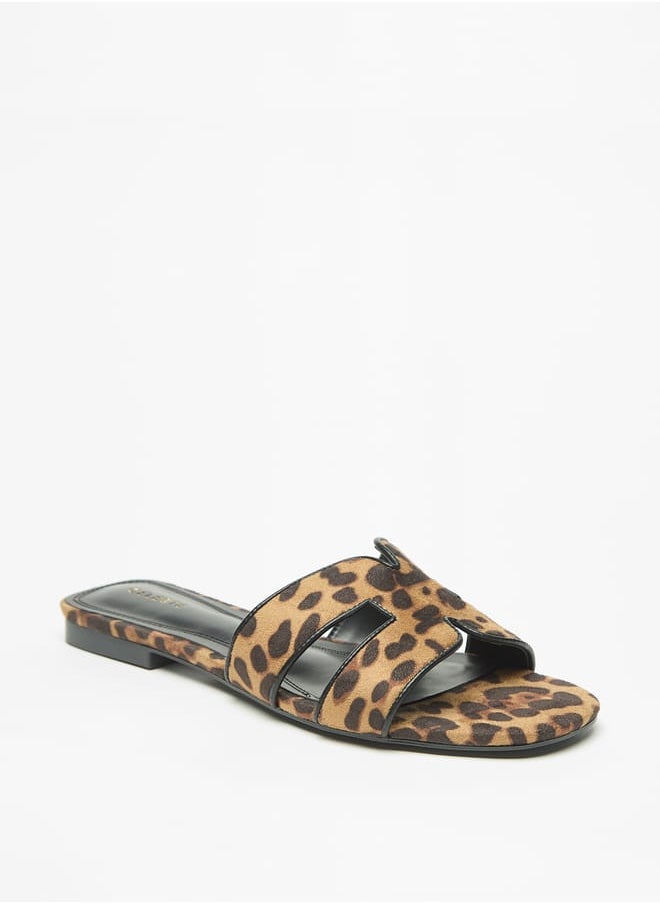 Celeste Womens Animal Print Slide Sandals  - Image 1