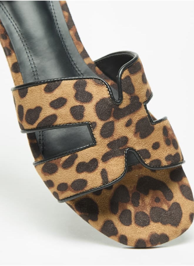 Celeste Womens Animal Print Slide Sandals  - Image 4