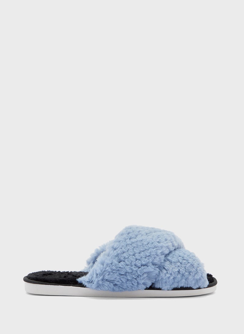 Ginger Furry Cross Over Bedroom Slippers  - Image 1