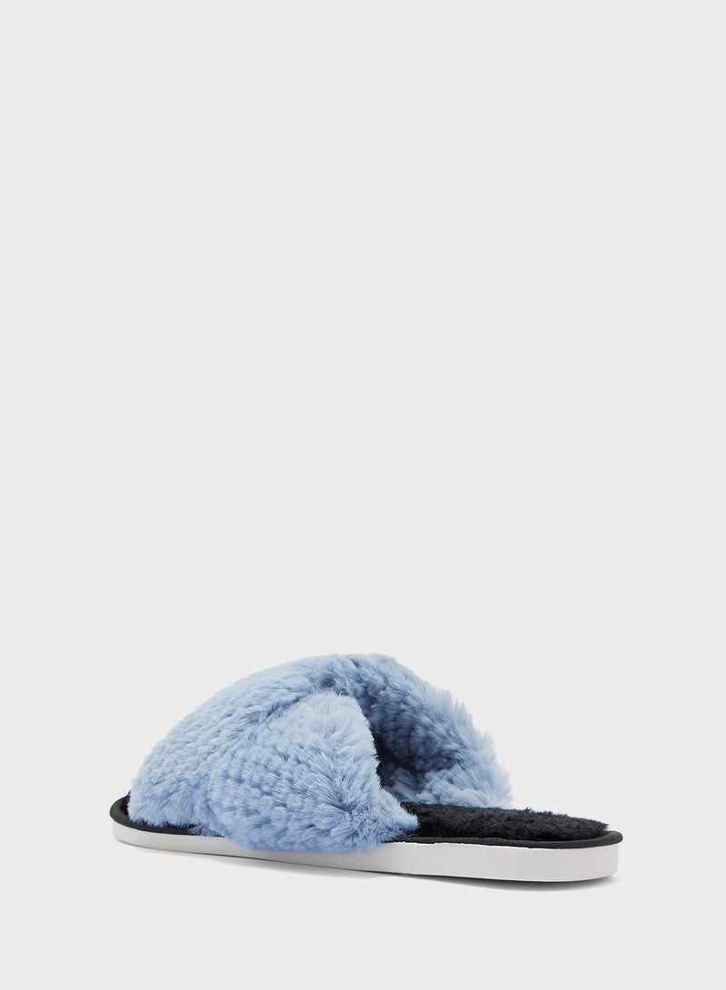 Ginger Furry Cross Over Bedroom Slippers  - Image 3