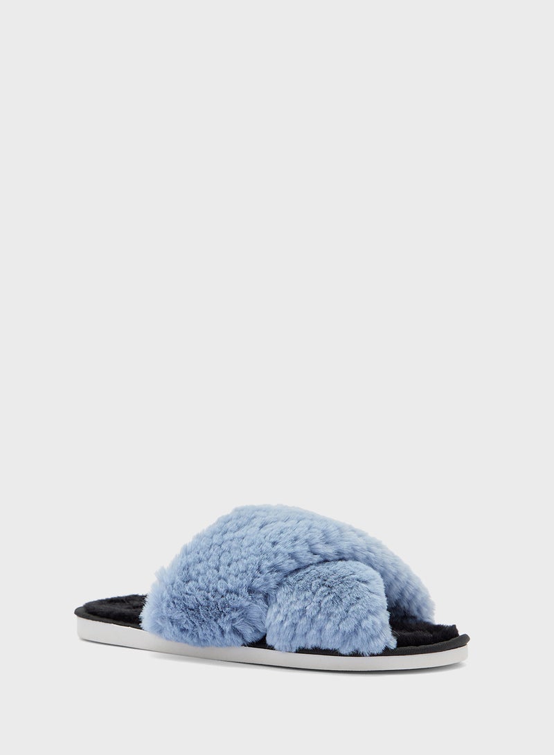 Ginger Furry Cross Over Bedroom Slippers  - Image 2