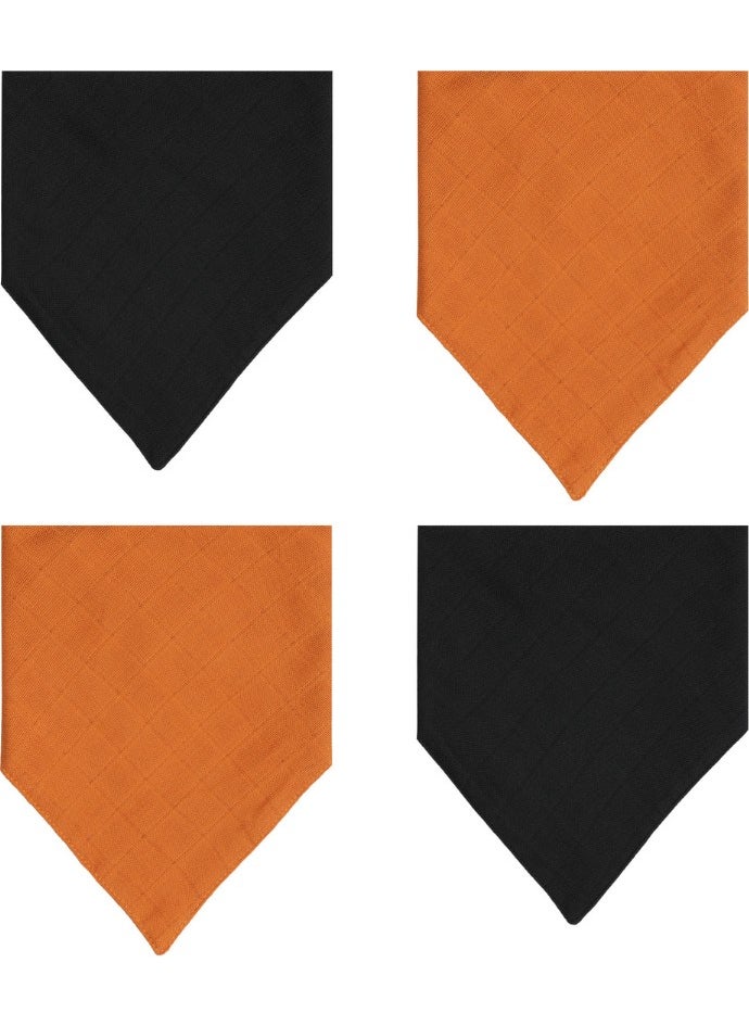 3Baby Cotton Double Layer Muslin Baby Scarf & Drool Bib with Two Snaps 4 Pieces  - Image 1