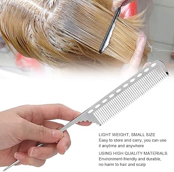 Filfeel Tail Comb Professional Hair Comb for Sectioning Backcombing and Intricate StylingSilver - Image 2