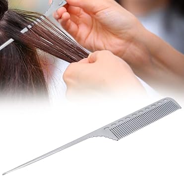 Filfeel Tail Comb Professional Hair Comb for Sectioning Backcombing and Intricate StylingSilver - Image 4