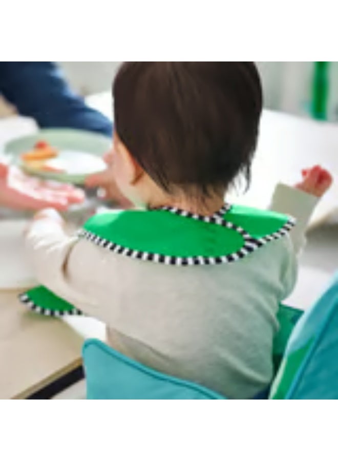 Stylish 2-piece baby bib set—waterproof and designed to catch food scraps (Green/Yellow). - Image 2