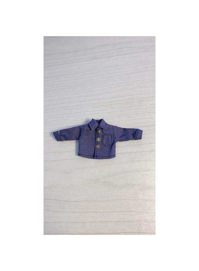 ##ob11 Doll Long-sleeved Short-sleeved Shirt Plaid Solid Color Shirt 12 Points Doll GSC Body-Height:Grid-12 Points Short Sleeves  - Image 2