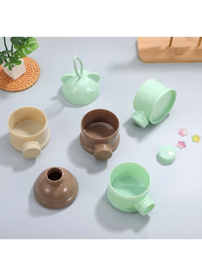 جونيس مُوزع حليب الأطفال 4 طبقات، صندوق ترتيب مسحوق الحليب للرضع القابل للتكديس، وعاء تخزين الطعام والوجبات الخفيفة، حاوية حليب للأطفال للسفر (أخضر فاتح) - Image 4