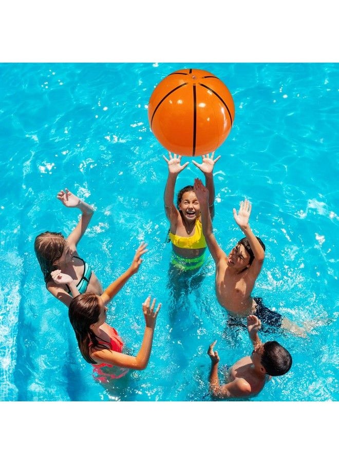 4E's Novelty Inflatable Basketball [12 Pack] Large 20" Basketball Beach Ball Bulk For Sports Themed Basketball Party Decorations & Favors Fun Beach Pool Games & Toys For Kids By 4E'S Novelty  - Image 5