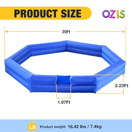 OZIS 20FT Inflatable Gaga Ball Pit with Builtin Blower Portable Gagaball Court for IndoorOutdoor Sports Family Activities Easy to Setup Blue - Image 5