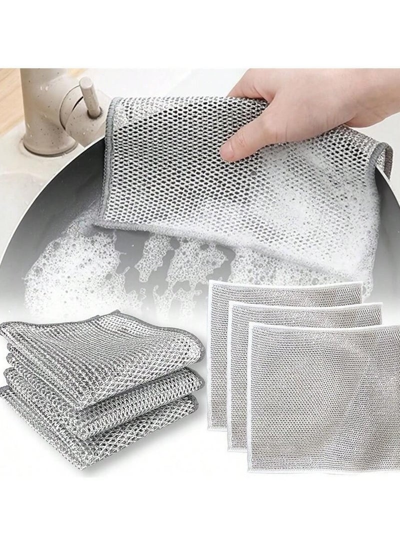 "5-Piece Non-Scratch Wire Dishcloths – Multi-Purpose, Wet & Dry Dishwashing, Easy to Rinse & Reusable, Wire Cleaning Cloths for Kitchen Sinks, Pots & Pans – Scouring Pad Alternative" - Image 1