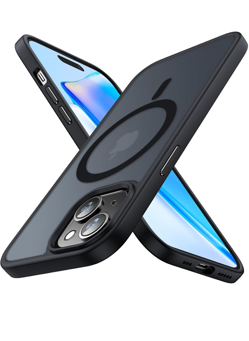 YoYoTech Matte Finish Magnetic for iPhone 15 Plus Case [Compatible with MagSafe] [14 FT Drop Protection] Shock-Proof Matte Translucent Back Ultra Slim Protection Cover-Black  - Image 1