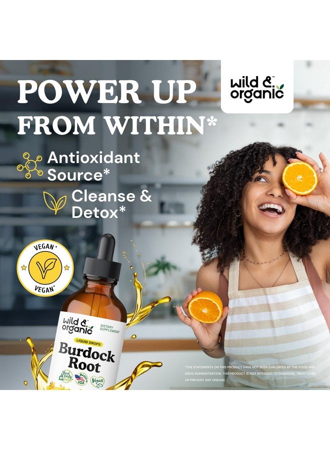 Wild & Organic صبغة جذر الأرقطيون البرية والعضوية - مكمل سائل لمضادات الأكسدة، إزالة السموم، دعم الهضم - قطرات عشبة الأرقطيون - نباتي، خالي من السكر والكحول - 4 أونصة سائلة - Image 2