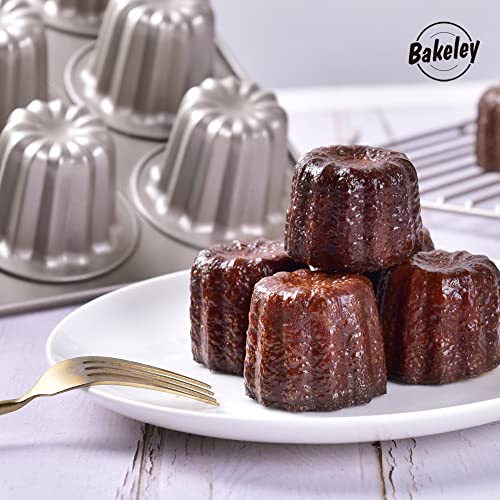 Bakeley 12 Canele Mold Cake Pan Non-Stick Canele Muffin Bakeware Cupcake Pan for Oven Baking (Champagne Gold) - Image 5
