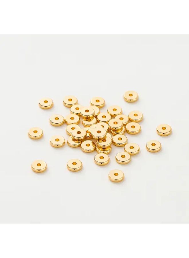Rhodium Plated 2D Flat Brass Spacer Beads 2x6mm 20 Pcs Jewelry Making Supplies - Image 1