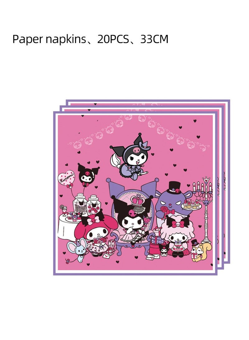 Kuromi Themed Birthday Party Decoration Set – Banners, Balloons, Tableware & Party Supplies (1 Set) - Image 3