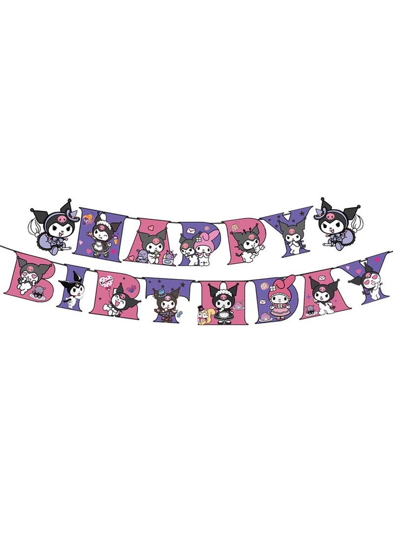 Kuromi Themed Birthday Party Decoration Set – Banners, Balloons, Tableware & Party Supplies (1 Set) - Image 4