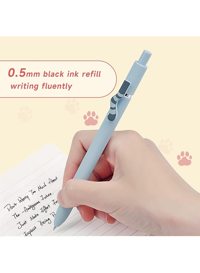 Cat Pens, 4 Pcs 0.5mm Cute Kawaii Black Ink Pens Fine Point Smooth Writing Pen, High-End Series Cat's Tail Retractable Pen for Journaling Note Taking (4 Pcs Cat) - Image 3