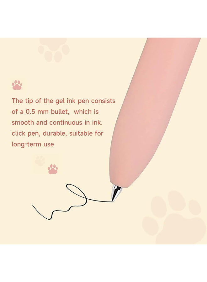 Cat Pens, 4 Pcs 0.5mm Cute Kawaii Black Ink Pens Fine Point Smooth Writing Pen, High-End Series Cat's Tail Retractable Pen for Journaling Note Taking (4 Pcs Cat) - Image 5