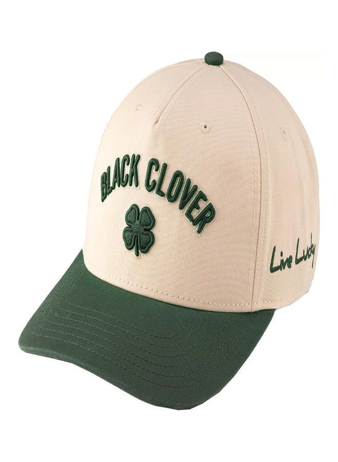 Black Clover, Unisex, Timeless 3 Adjustable Hat, Crème/Green Hat/3D Embroidery, One Size - Image 1