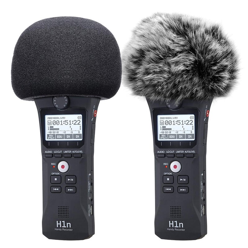 ChromLives Microphone Windscreen, Furry Windscreen Muff Wind Cover + Foam Microphone Windscreen Cover Compatible with Zoom H1 H1n Apogee Mic and More, Furry & Foam 2Pack - Image 2