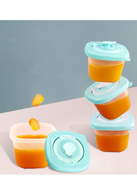 Baby Food Containers, Reusable Infant Food Storage Jars with Timed Tray, Small Snack Container with Lids for Infant & Babies, Microwave & Dishwasher Friendly