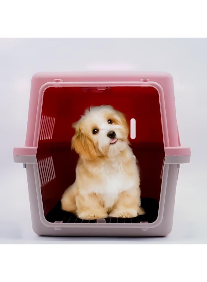 Kittens Portable Hard-Sided Pet Cage,Pet Carrier for Cats & Small Dogs, Breathable Travel Crate with Secure Lock, 49×31×31 cm, Mix Color - Image 5