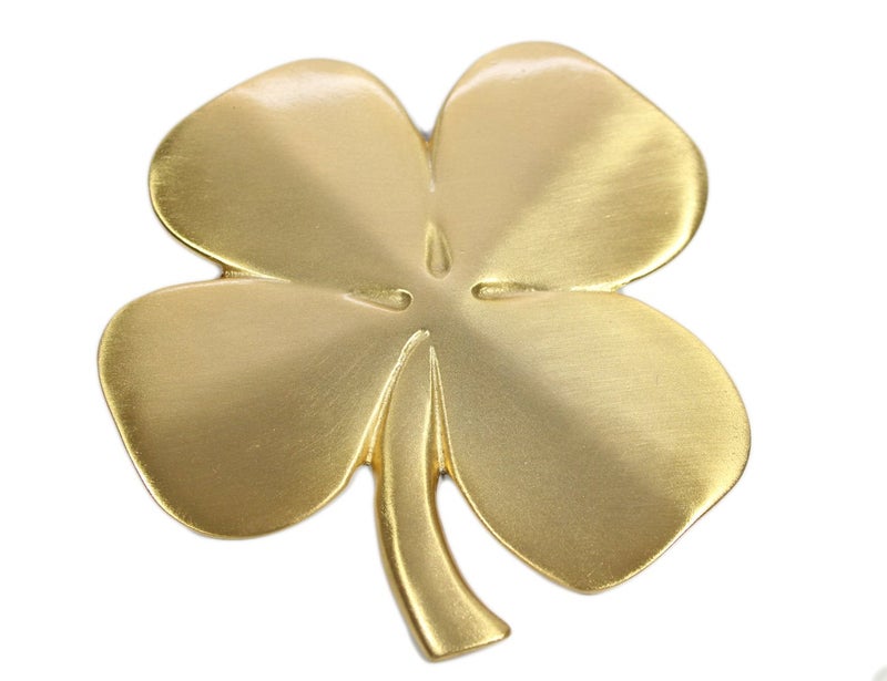 Robert Emmet Co Lucky 4 Leaf Clover Ireland Wall Hanging Gold Lucky Shamrock Plated Pewter Irish Blessing Wall Decor