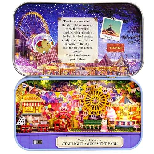 MAGQOO 3D Wooden Dollhouse Miniature DIY Doll House Kit with Furniture1100 DIY Box Theater Kit Amusement Park - Image 1
